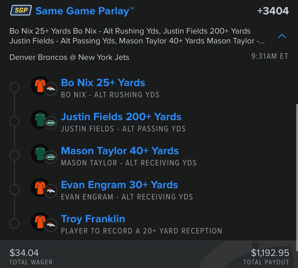 FastMoneyPROP's tweet image. We&apos;ll be eating English Muffins by noon! 🏈🏴󠁧󠁢󠁥󠁮󠁧󠁿

Jets vs Broncos London Lay | (+3404)🔥

Research | @PropFinderApp 📊