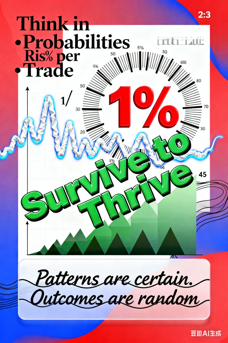 The_WJ_Savage's tweet image. Douglas on mindset:
&quot;Winners think in probabilities.&quot;

In India&apos;s volatile smallcaps:
• Risk only 1% per trade
• Survive long enough to thrive
• Patterns are certain, outcomes are random.

If you know, you know. 📈

#TradingMindset #RiskManagement #Smallcaps