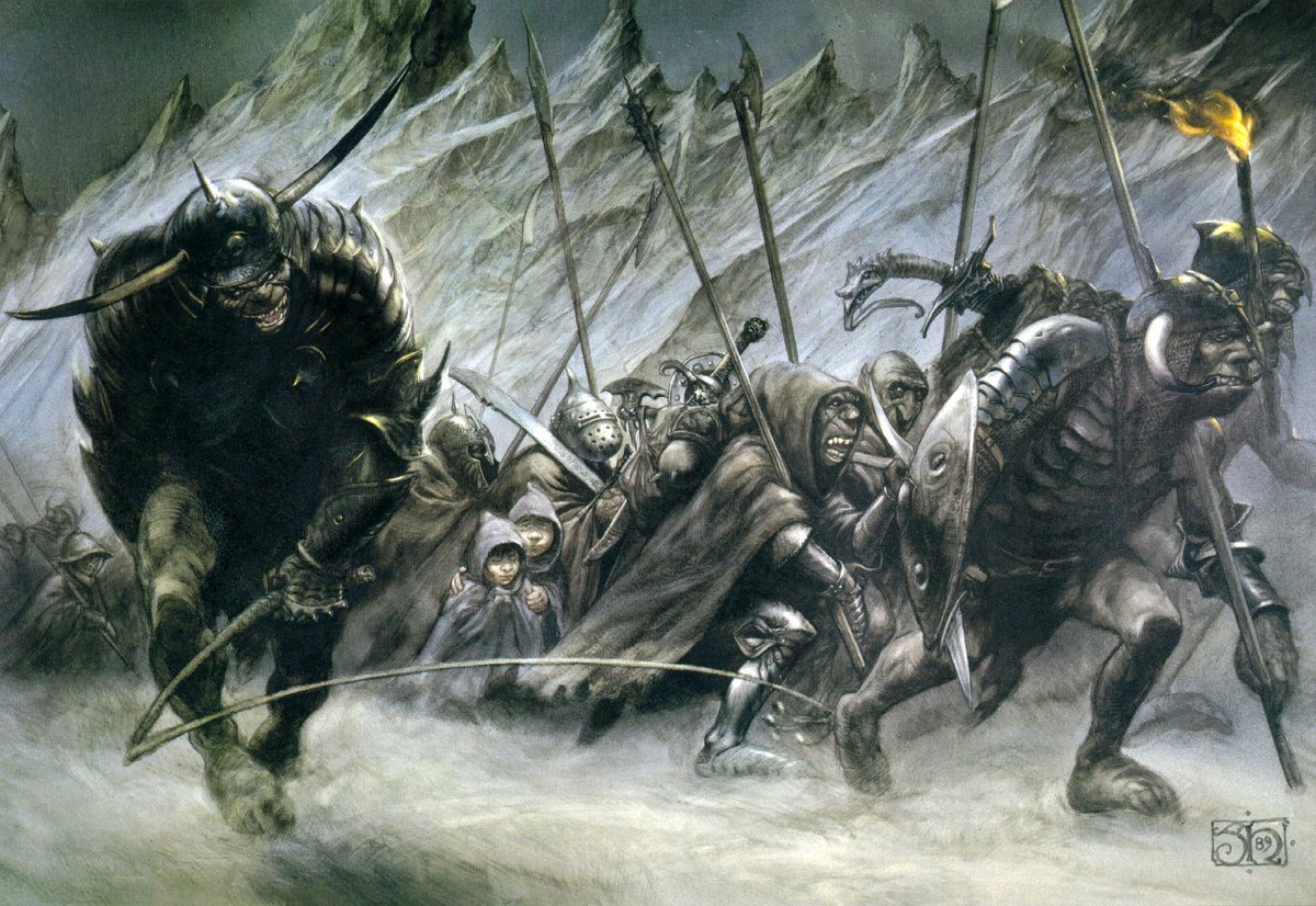 LRonLacy's tweet image. For #OCTOBER 1991
‘In Mordor’
John Howe (b. 1957)
*The 1991 J.R.R. Tolkien Calendar* (Ballantine Books) for October.
#illustration #illustrationart #illustrationartists #JohnHowe #JRRTolkien #TheLordOfTheRings #LOTR