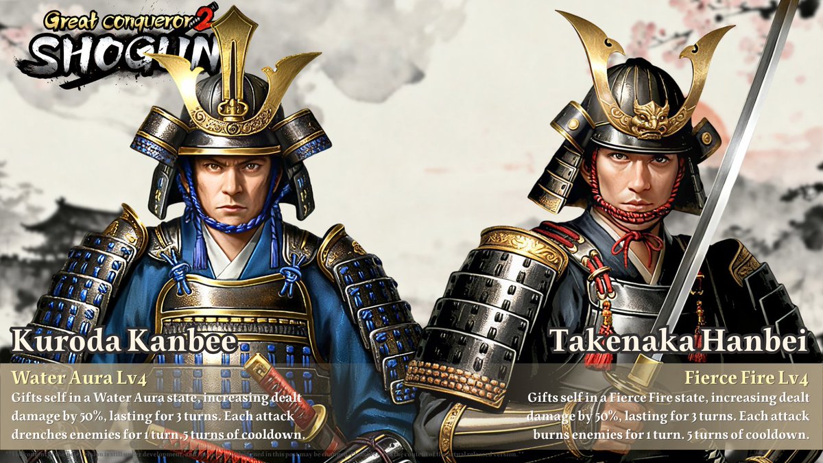 easytech_game's tweet image. Great Conqueror 2: Shogun version 2.6 update preview
【New Generals】
Sima Yi
Zhang Liao

【New Skins】
Kuroda Kanbee
Takenaka Hanbei
Obtain the new skins through the Bankin shop