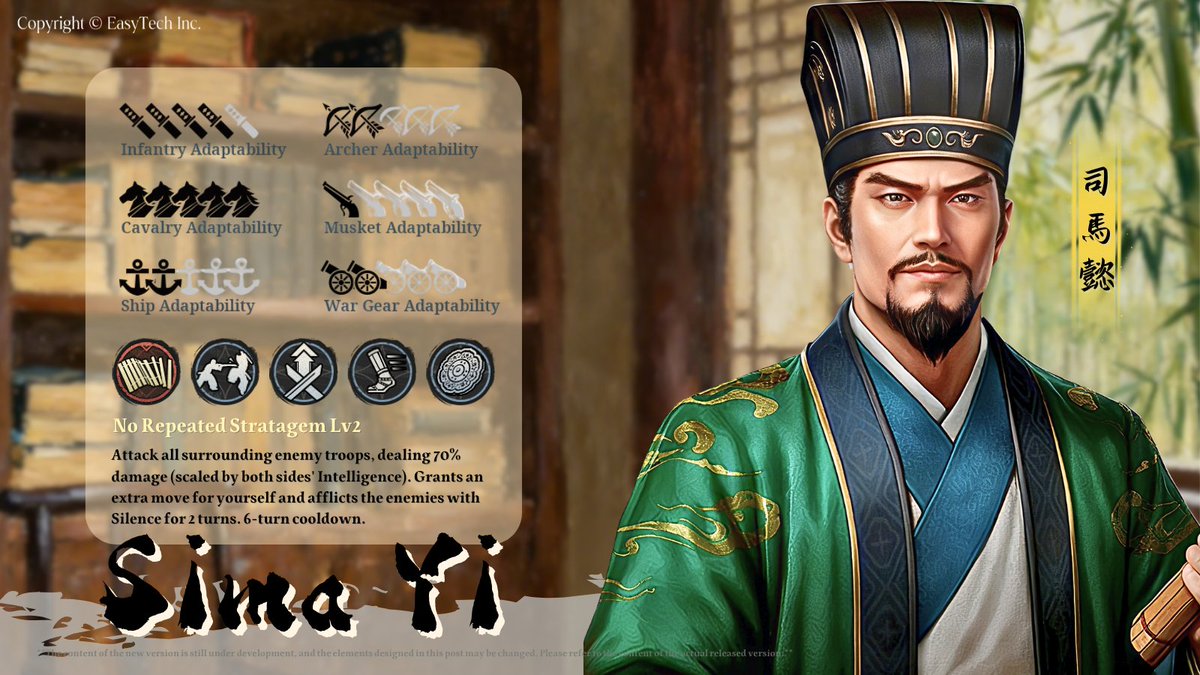 easytech_game's tweet image. Great Conqueror 2: Shogun version 2.6 update preview
【New Generals】
Sima Yi
Zhang Liao

【New Skins】
Kuroda Kanbee
Takenaka Hanbei
Obtain the new skins through the Bankin shop