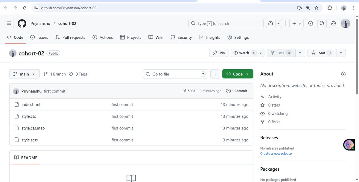 PriyanshuK25974's tweet image. Today I completed my task 2 of making simple Animation page using HTML , CSS and SCSS .
And today I pushed my first code on GitHub🎉. 

#CodeEveryDay  #FullStackDevelopment #LearnToCode