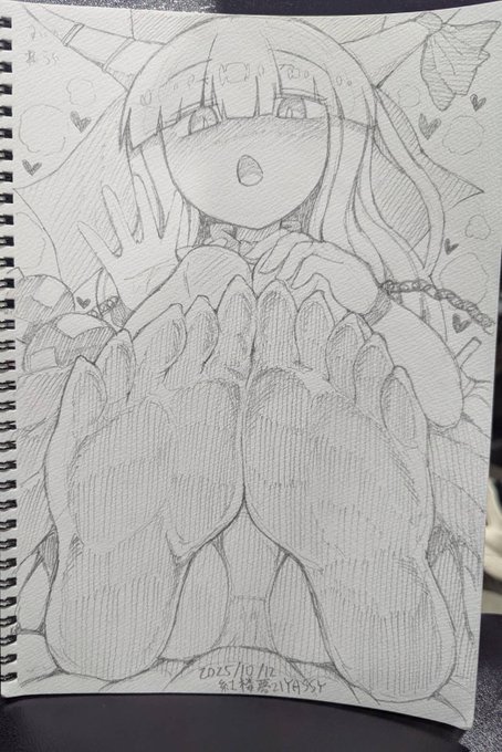 本日のスケブ 足裏伊吹萃香 