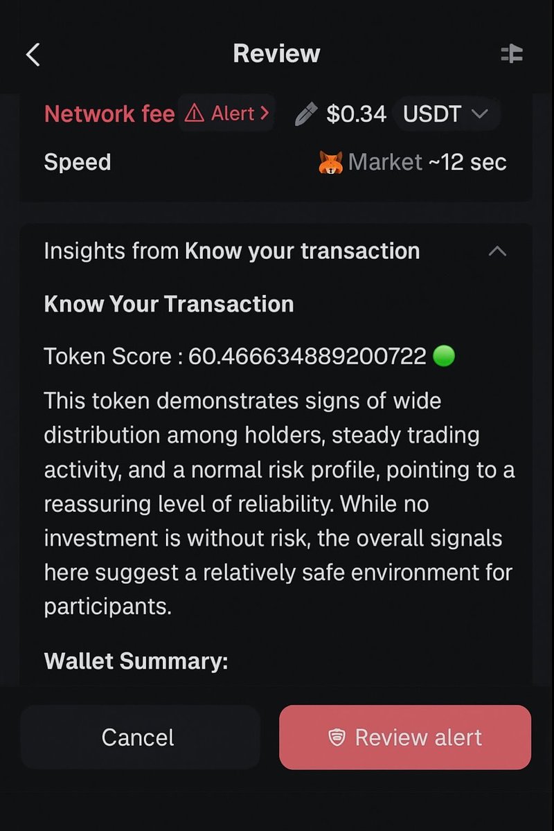 MikeKilsiMKD4L's tweet image. Updated my KYT Score sitting at 60.46 ✅. Smooth check with @bitsCrunch MetaMask Snap! #bitsCrunchSnap #Web3Security