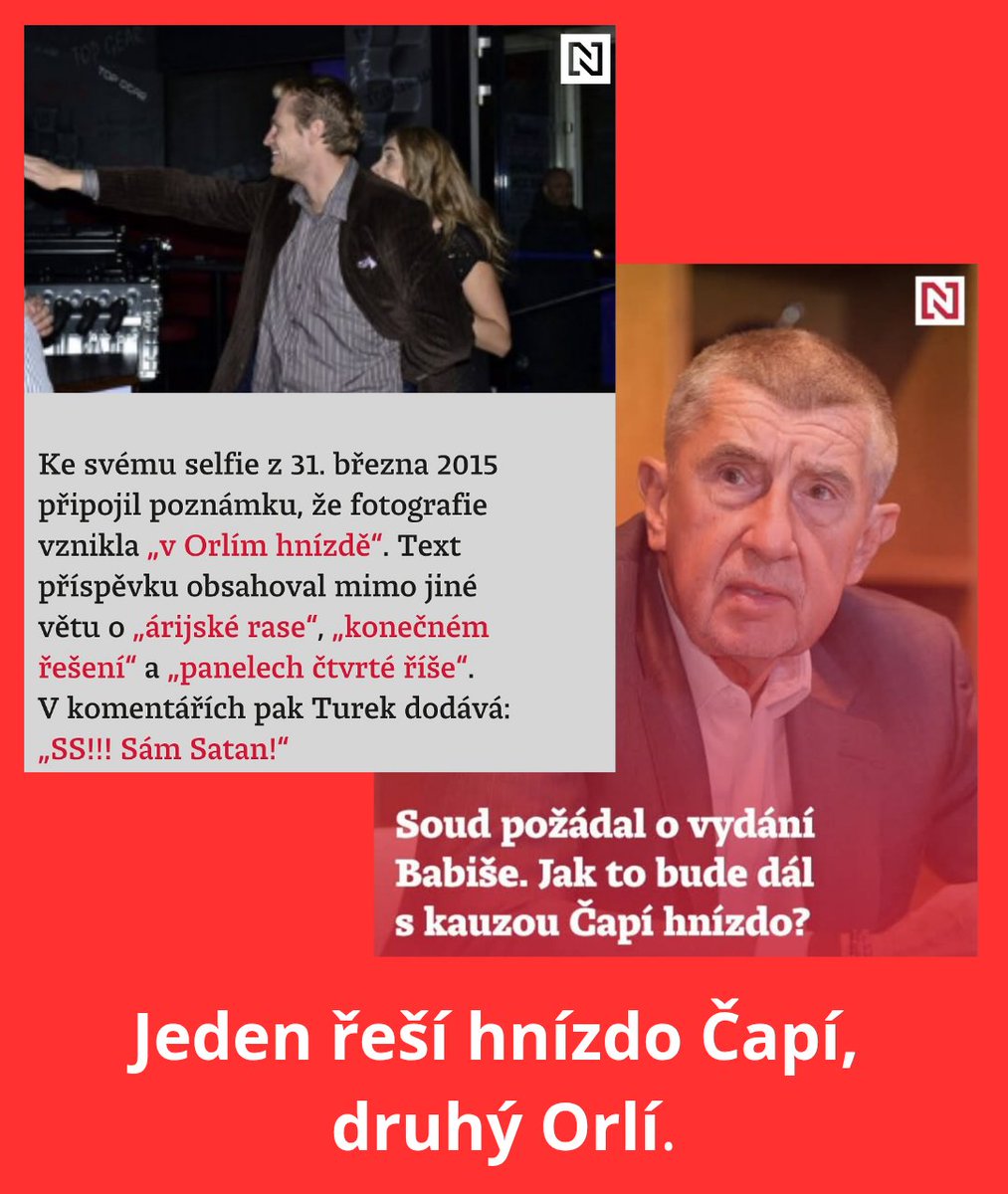 Jeden řeší Čapí hnízdo, druhý Orlí hnízdo. 

Já vím, že se říká, že politiky máme takové, jaké si zasloužíme. Ale fakt si tohle zasloužíme?

Tahle potenciální vláda nám všem ukazuje svůj obrovský ,,potenciál” už dlouho předtím, než se má přiblížit onen pověstný brod.

Úplně nová,