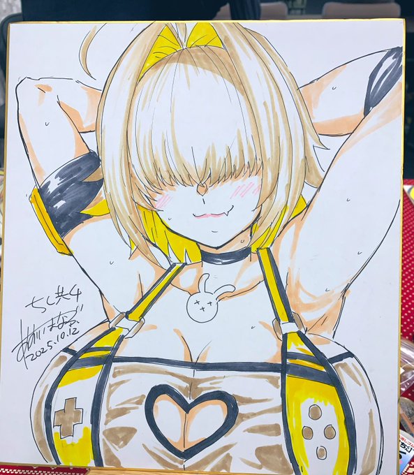 ちょっとギリギリ完成すぎて通常エレグ色紙残っちゃったので(2枚目) 明日のコミ1にもっていきます #ちし共