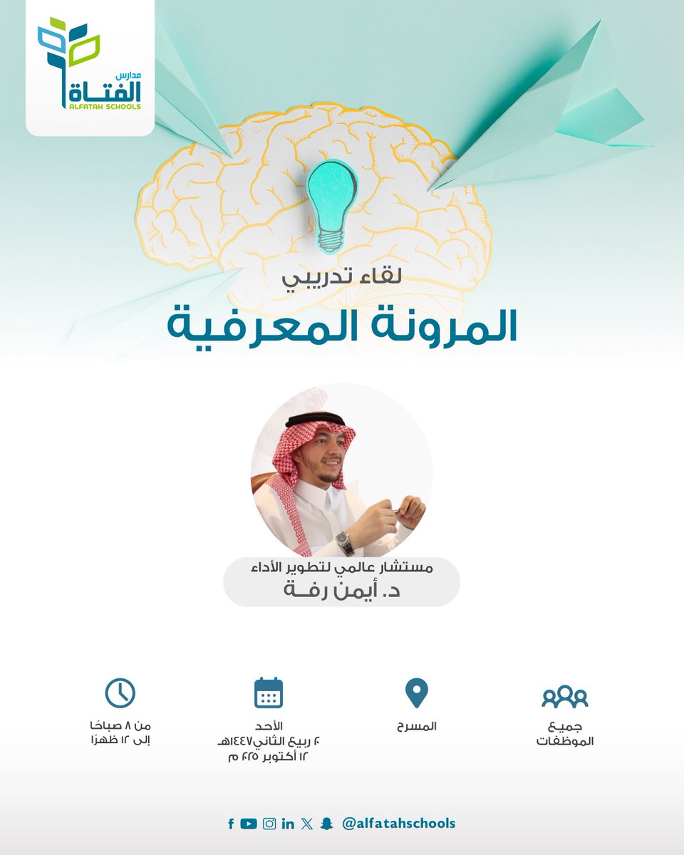 لقاء تدريبي بعنوان المرونة المعرفية.
#مدارس_الفتاة_الأهلية