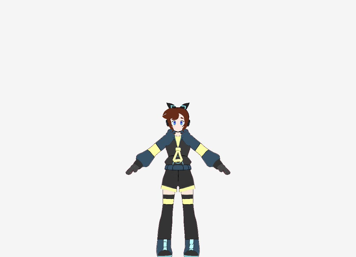 FumiCoquia's tweet photo. I’m making 1 free 3D model! Please drop your ref sheets in the comments and I’ll raffle it! I use the programs vroid, blender, and unity! Here is an example of a model I’ve made recently + the reference! Reference sheet by Hailstorm (not on Twitter) #vtubermodelraffle https://t.co/Lal8DqUUX4