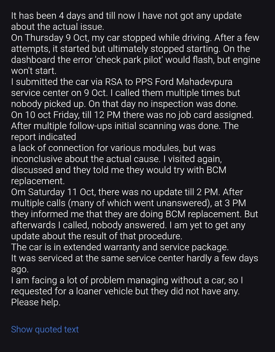 ZafarTheOne's tweet photo. @FordIndiaHelp complaint number 800512742, please help. https://t.co/yr66QGo7CL