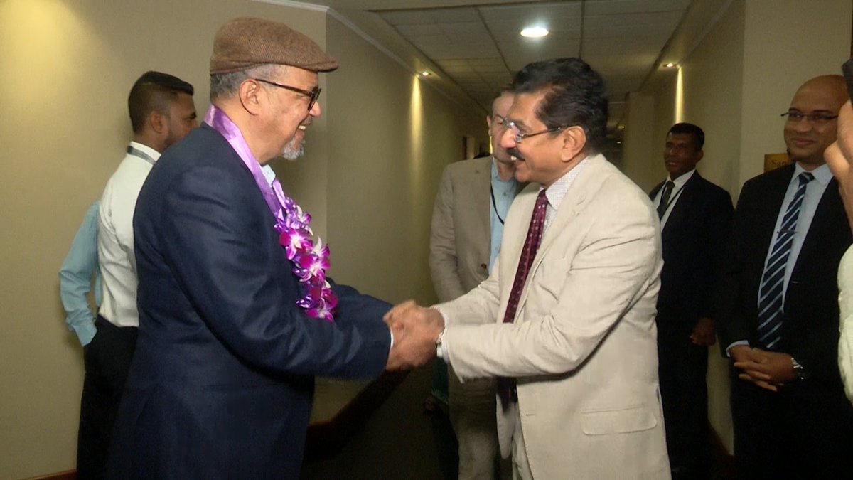 Dr. Tedros Adhanom Ghebreyesus, Director-General of the World Health Organization (WHO), arrived in Sri Lanka.

He's here for the 78th South-East Asia Regional Health Summit.

#lka #SriLanka #SLnews #NewsUpdate <a href="/DrTedros/">Tedros Adhanom Ghebreyesus</a> <a href="/WHO/">World Health Organization (WHO)</a>