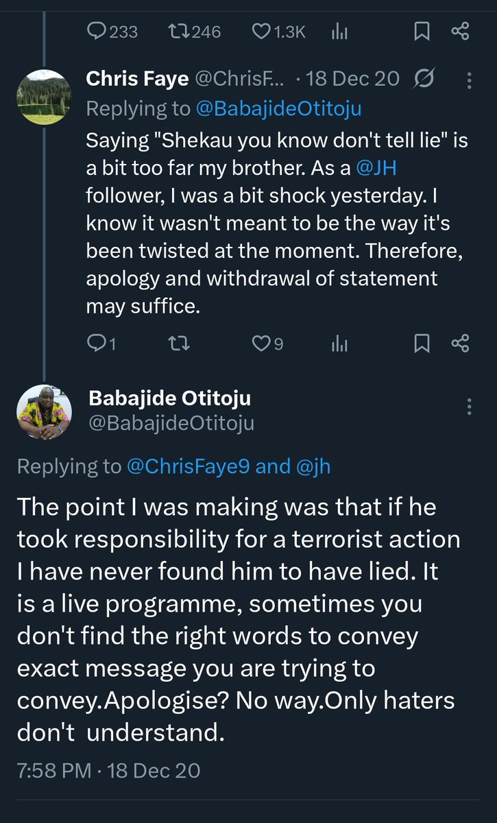 Zakiyya_3's tweet image. @BabajideOtitoju You are yet to apologize for your unfortunate choice of words on national TV, where you said, &apos;The Shekau I know won&apos;t lie&apos;.  Secondly, May I know why you blocked @mkadamu3 ?