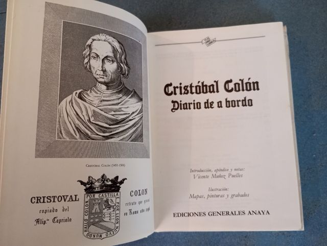 LibrosVintage's tweet image. “Esta tierra vio primero un marinero que se decía Rodrigo de Triana.”

&apos;Diario de a bordo&apos;. Cristóbal Colón 
#TusLibros n° 50
Ed Generales #Anaya, 1985

Edición de Vicente Muñoz Puelles
(introducción, apéndice y notas)
todocoleccion.net/libros-segunda… vía