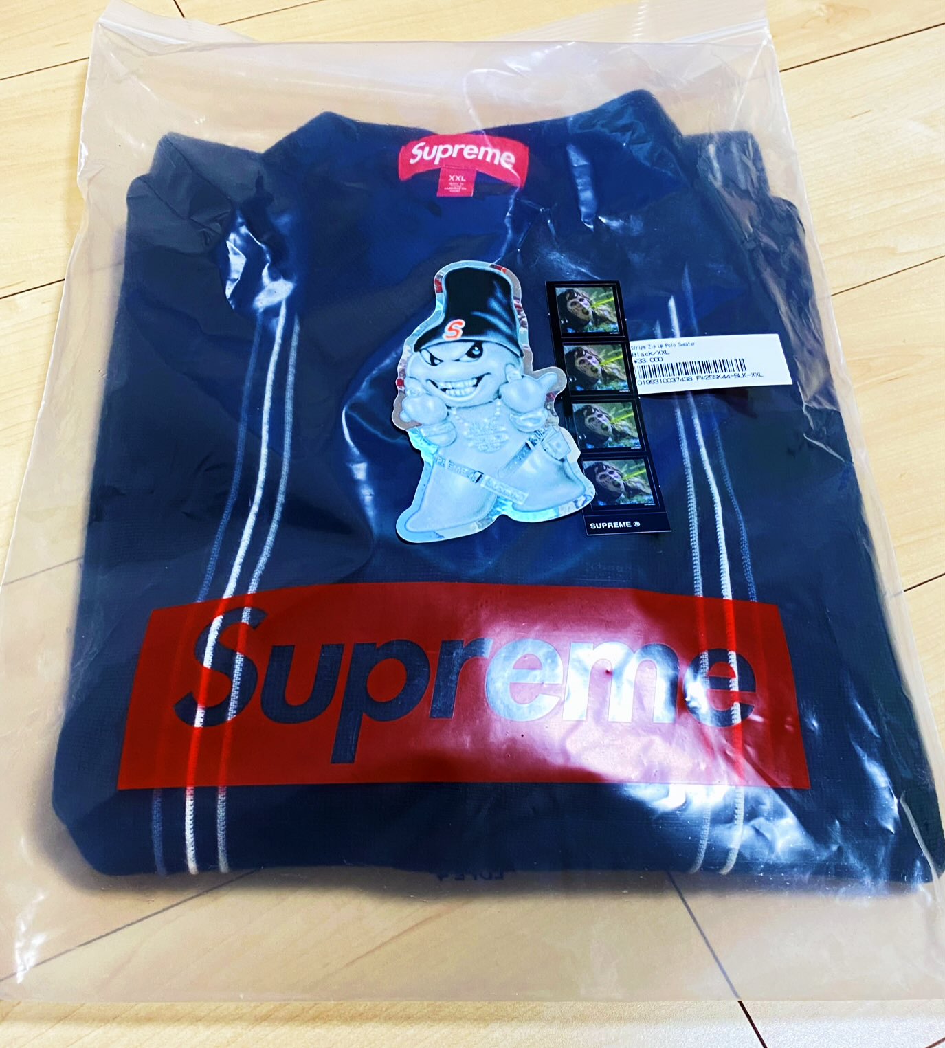 シュプリーム ストライプ ジップ アップ ポロ セーター 