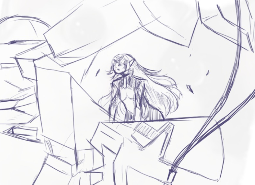 7 minute warm up sketch (this user can't draw mech and it shows)