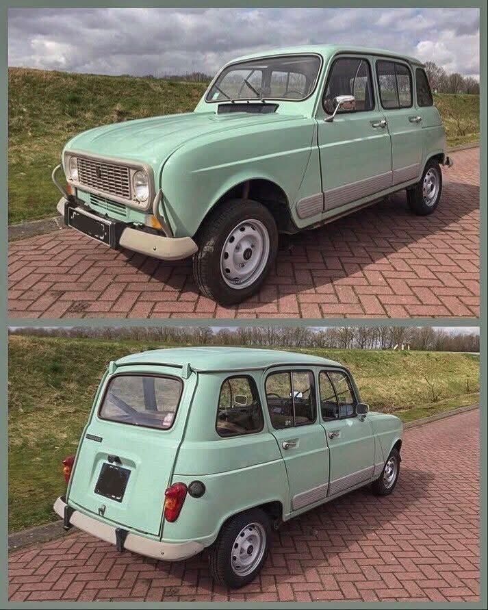 La Renault 4 GTL (1982) con il suo motore da 1108 cc era la versione “borghese” della mitica R4: più brillante, con paraurti in plastica, strisce laterali grigie e quell’inconfondibile rumore da utilitaria instancabile.
Economica, pratica e indistruttibile — un’auto che ha fatto