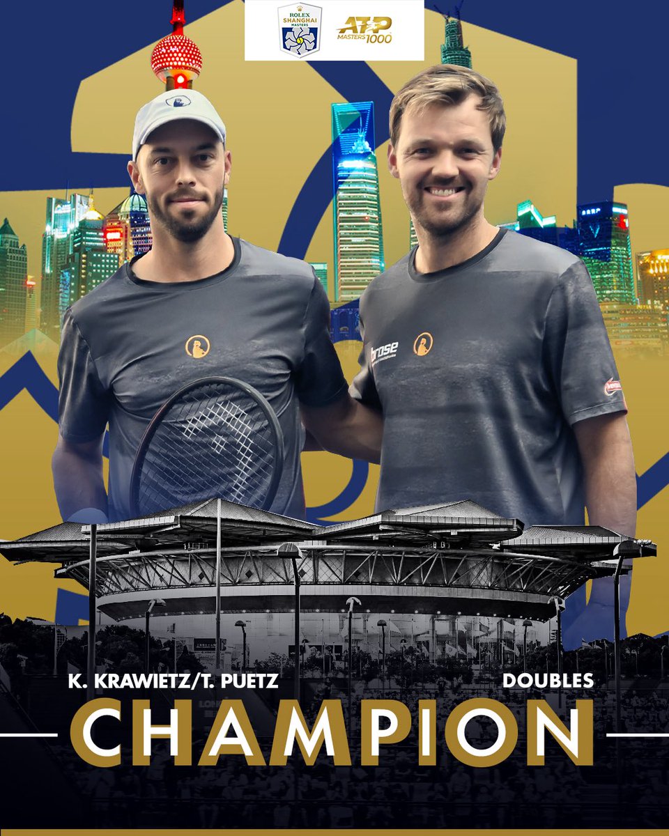 SH_RolexMasters's tweet image. The 2025 #RolexShanghaiMasters doubles champions:

Kevin Krawietz &amp;amp; Tim Puetz 🇩🇪🇩🇪