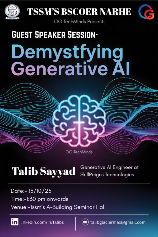 OG_Tech_Minds's tweet photo. π₯ Level Up Your Skills! π₯ Stop just hearing about Generative AI π€ β start creating with it! Join our first hands-on workshop and unlock your tech potential π #OG_Techminds #GenerativeAI #CollegeWorkshop #collegelife https://t.co/7JPDcb1kes