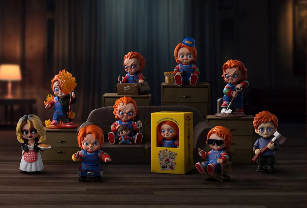 osfp's tweet image. Pop Mart Labubu serisinden sonra  Chucky serisini getirmiş. 

Bir servet harcamak zorunda kalacam 😂

(Labubu alan herkesle geçmişte çok dalga geçmiştim)

#POPMART