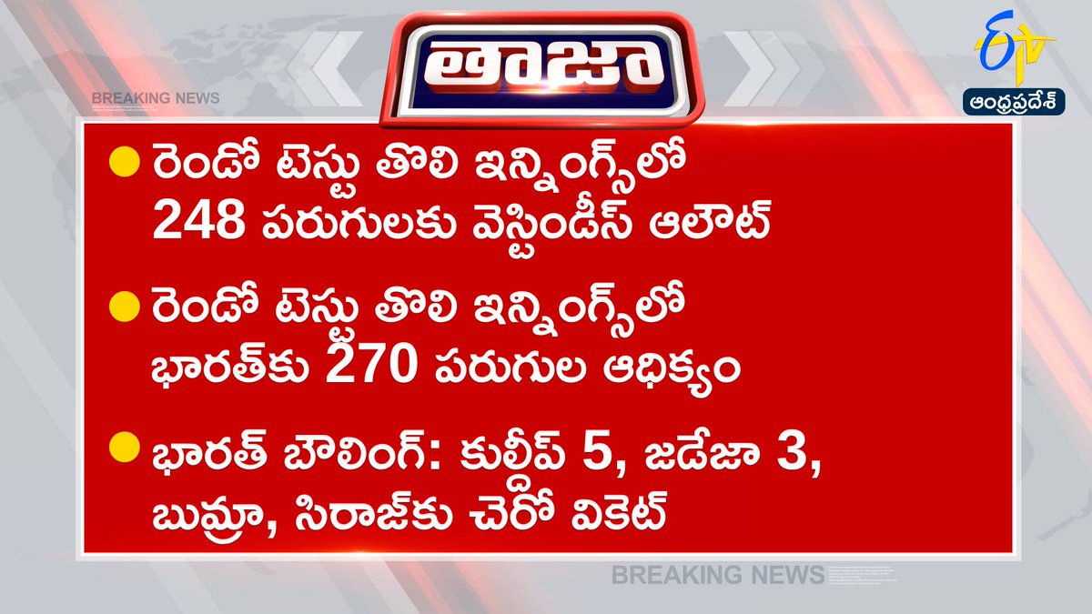 etvandhraprades's tweet image. #teamindia
#westindices
#secondtest