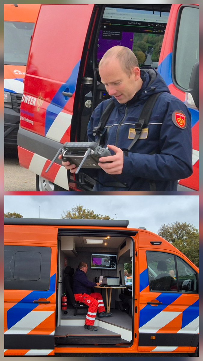 Mooie samenwerking van het team Digitale Verkenning BRW en de Coordinatie en Informatie Unit van de NRV tijdens de jaarlijkse landelijke oefening op het Brielse Meer. Met de drone worden slachtoffers gelokaliseerd en de positie direct gedeeld met de NRV, die ter plaatse gaan.