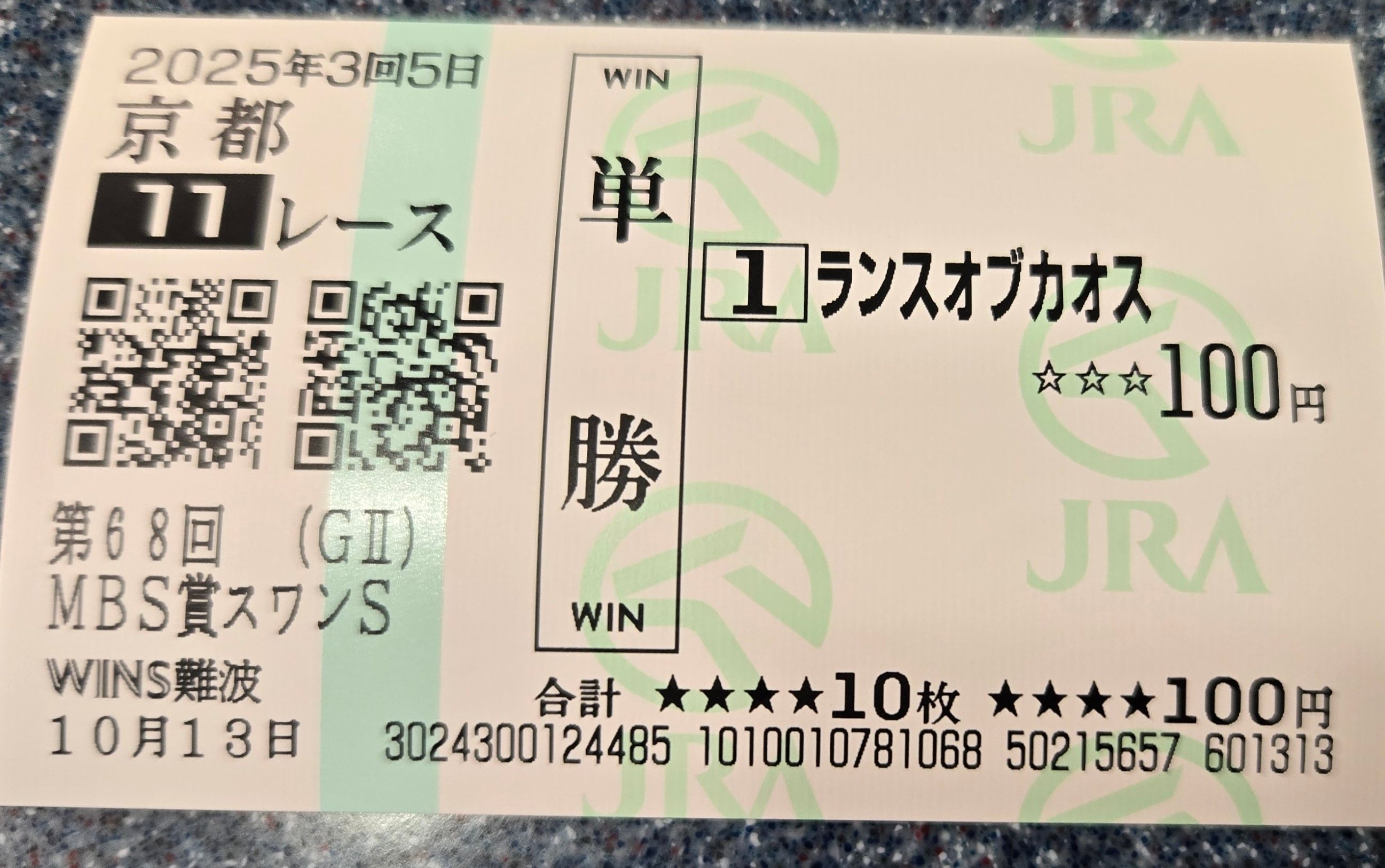 ボーンジーニアス号の応援馬券 魅力的な価格 ボーンジーニアス号の応援馬券 メンズウェア