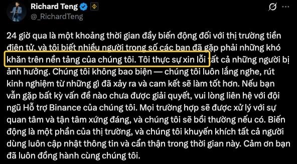 HuyDrift's tweet photo. TÔI TỈNH DẬY, MỞ APP… VÀ 19 TỶ ĐÔ ĐÃ BIẾN MẤT KHỎI THỊ TRƯỜNG.

Binance nhận lỗi. Trader cháy sạch. Còn lại chỉ là biểu đồ đỏ như máu

Đọc tới đây, chắc nhiều người vẫn nghĩ “ơ, lỗi tí thôi mà.”

Nhưng không đâu.

Cú sập này đã cuốn phăng hơn 1.6 triệu nhà đầu tư, phần lớn là những người chơi đòn bẩy, vay tiền để trade, hi vọng ăn nhanh.

Và khi hệ thống trục trặc, tất cả cùng cháy --> giá 1 số altcoin về 0

Nếu chuyện này xảy ra ở thị trường tài chính truyền thống,

FBI và SEC đã điều tra ngay trong 24h đầu.
Nhưng đây là crypto — nơi không ai chịu trách nhiệm ngoài chính bạn.

Binance bây giờ đang tung ra chiến dịch “bồi thường”.
Nghe thì có vẻ nhân đạo, nhưng thật ra là chiêu cứu vãn niềm tin.

Một khi một sàn phải tự nhận lỗi hệ thống, điều đó có nghĩa là bên trong đang có vấn đề nghiêm trọng:

thanh khoản yếu, quản lý rủi ro kém, hoặc tệ hơn — mất kiểm soát nội bộ.

Nói thẳng, Binance giờ chẳng khác gì con bò bị vắt sữa giai đoạn cuối.

Họ đang cố vắt nốt niềm tin của cộng đồng,
vắt nốt lượng thanh khoản còn sót lại,
vắt nốt hình ảnh “sàn đáng tin nhất” mà họ xây suốt mấy năm qua.

Khi thị trường tốt, ai cũng hô “niềm tin”,
nhưng khi hệ thống lỗi, niềm tin chính là thứ đầu tiên sập trước cả giá coin.

Vấn đề thật sự nằm ở chỗ này:
Chúng ta đã quá quen tin rằng “sàn lớn thì an toàn”.
Nhưng đừng quên, mọi sàn đều là doanh nghiệp.
Và doanh nghiệp thì có mục tiêu lợi nhuận, không phải bảo vệ bạn.

Cứ mỗi lần giá sập,
người ta đổ lỗi cho thị trường, cho thanh khoản, cho bot, cho hệ thống.

Nhưng kết quả vẫn thế: tiền luôn ra đi từ túi trader.

Nếu bạn đang ở trong thị trường này, đây là ba điều cần nhớ:

1/ Đừng bao giờ để toàn bộ tiền trên sàn. Ví cá nhân không bao giờ “lỗi hệ thống”.

2/ Đòn bẩy chỉ dành cho người muốn cháy nhanh hơn.

3/ Trong crypto, thoát ra kịp thời còn quan trọng hơn việc thắng lệnh.

Binance chỉ là tấm gương phản chiếu cả thị trường:
Đẹp, hào nhoáng, và đầy rủi ro bên dưới.

Hôm nay là Binance.

Ngày mai có thể là bất kỳ sàn nào khác.

Cuối cùng, hãy nhớ điều này:
Trong crypto, không ai thực sự “giàu” cho đến khi họ rút được tiền ra khỏi sàn.