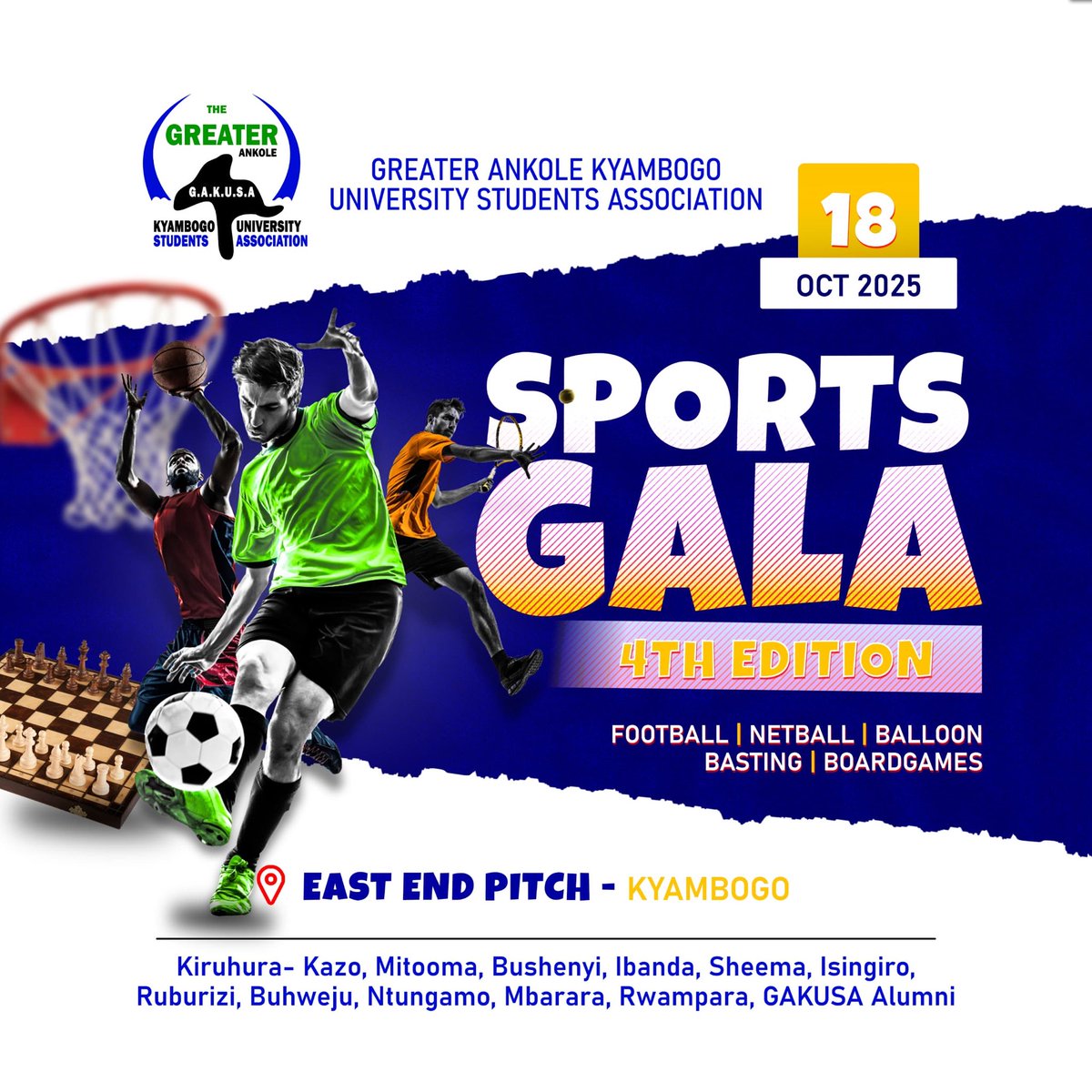 Guess what we have brought for you our banyankole students sports lovers at Kyambogo University,
Happening this Saturday at East end pitch