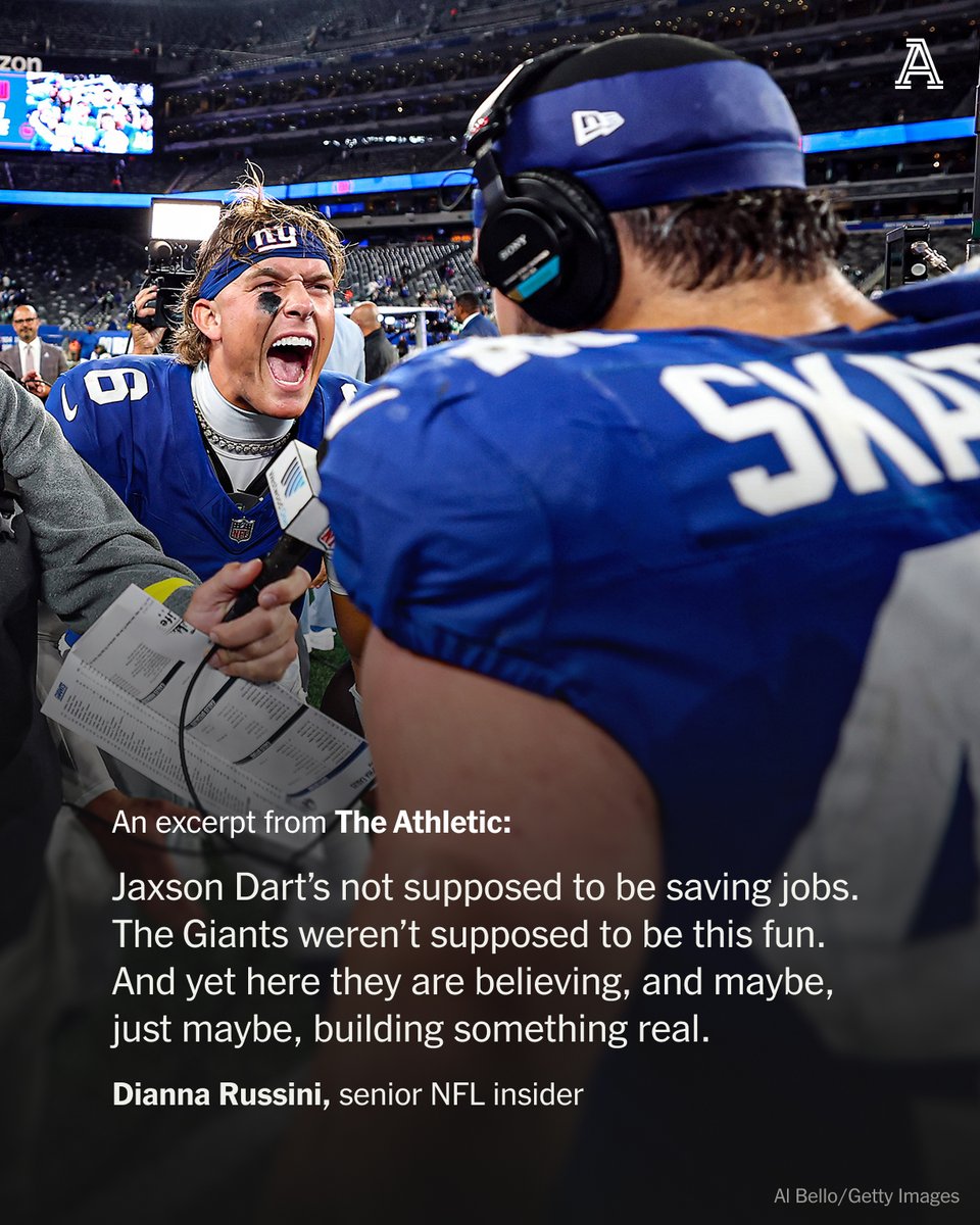 There’s a looseness to the Giants’ offense again, a confidence that’s been missing. Jaxson Dart’s not perfect, but you can see why the building believes in him.

More after New York’s big Thursday night win: nytimes.com/athletic/67069…