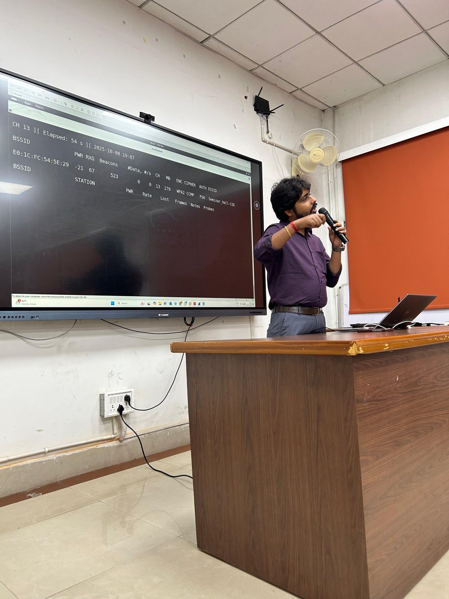 cse_iitism's tweet image. Hackology 2025: From Phishing to IoT Exploits — what a nice evening!
Huge thanks to Mr. Hrithik Lall, Cybersecurity Lead at Softcell Global Technologies, for an eye-opening TechTalk under the Centenary Celebration.
#Hackology2025 #CSESociety #CyberSecurity
#Ethical hacking