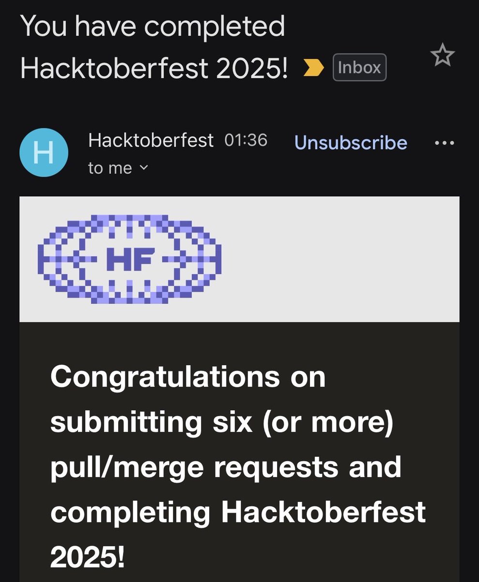 RmeetsH's tweet image. I’ve completed Hacktoberfest 🎉

#Hacktoberfest2025 #hacktoberfest #OpenSource #php