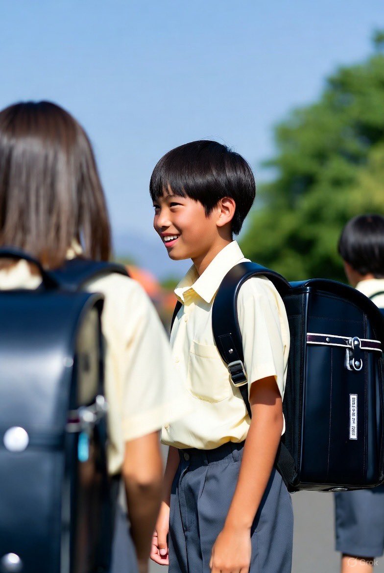 hgsh91's tweet image. #小学生時代、どんな思い出がありますか?自分はあまりなかったので、登校中の「こうだったら」と想像して #Grok @grok と作成しました。