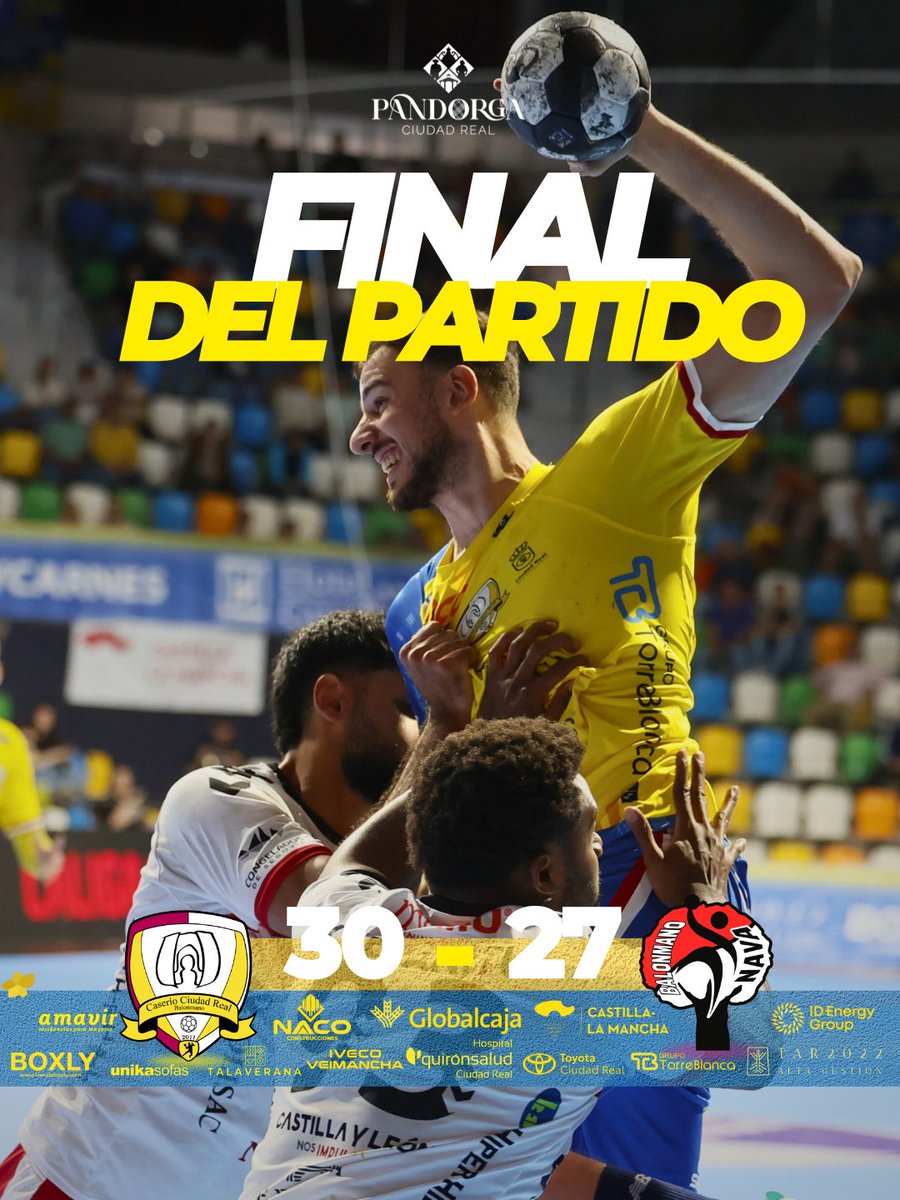 💛 FINAL DEL PARTIDO | JORNADA 5 - LIGA NEXUS ENERGÍA ASOBAL 💛

✅ <a href="/BM_Caserio/">Balonmano Caserío Ciudad Real</a>  30 – 27 <a href="/BalonmanoNava/">Club Balonmano Nava 🤾🇮🇩</a> 

Victoria importantísima en el Quijote Arena ante un gran rival 👏
Un partido trabajado, intenso y lleno de corazón 💪