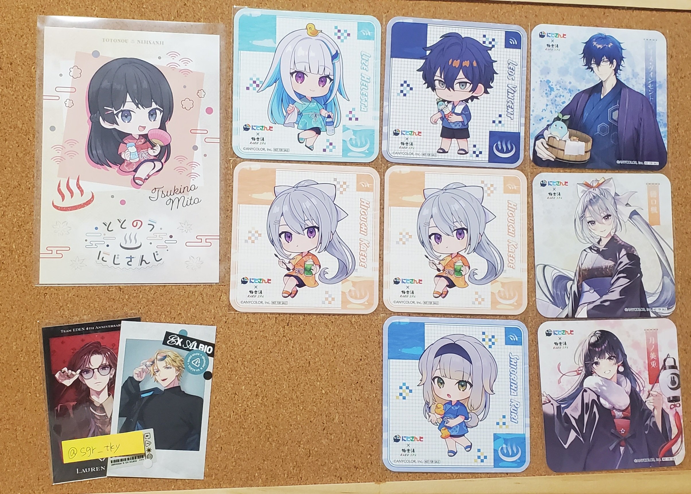 にじさんじ 極楽湯 アクリルスタンド コースター タグ ポスト