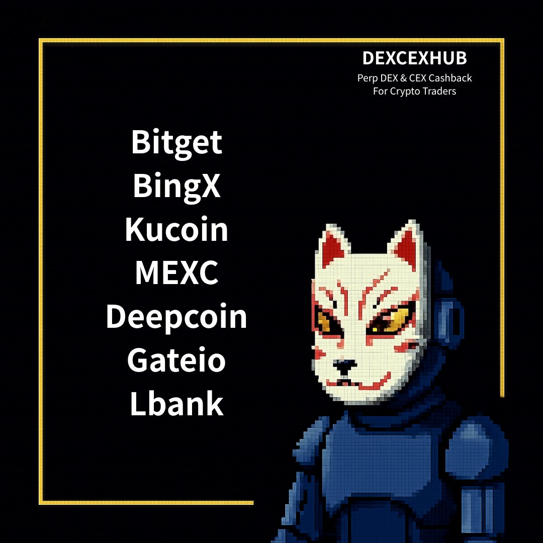 dexcexhub's tweet image. 💡New to crypto rebates? Start here👇

Bitget ☞ 20% rebate
BingX ☞ 45% rebate
Kucoin ☞ 20% rebate
MEXC ☞ 20% fees off
Deepcoin ☞ 45% rebate(API user)
Gateio ☞ 20% rebate
Lbank ☞ 30% rebate 

🧾Full List
 =➤dexcexhub.com/CEXlist

#cryptobot #BTCUSDT #ETHUSDT #crypto