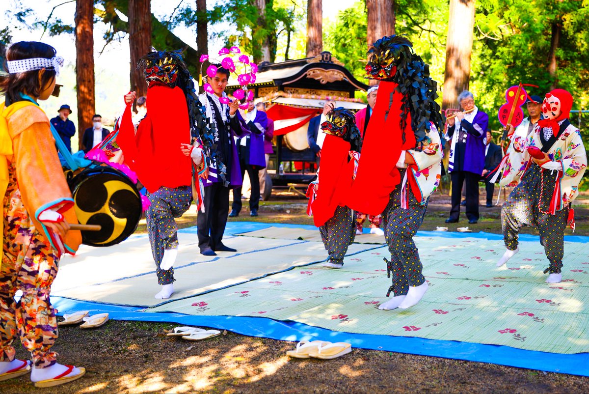 SeleneSports's tweet photo. 福島市大波地区にある住吉神社で福島市指定無形民俗文化財の大波三匹獅子舞が行われました。
子供達が一生懸命踊っていて、可愛いかったです✨

#大波三匹獅子舞 
#三匹獅子舞
#指定無形民俗文化財 
#空ネット https://t.co/r8IbScxxGo