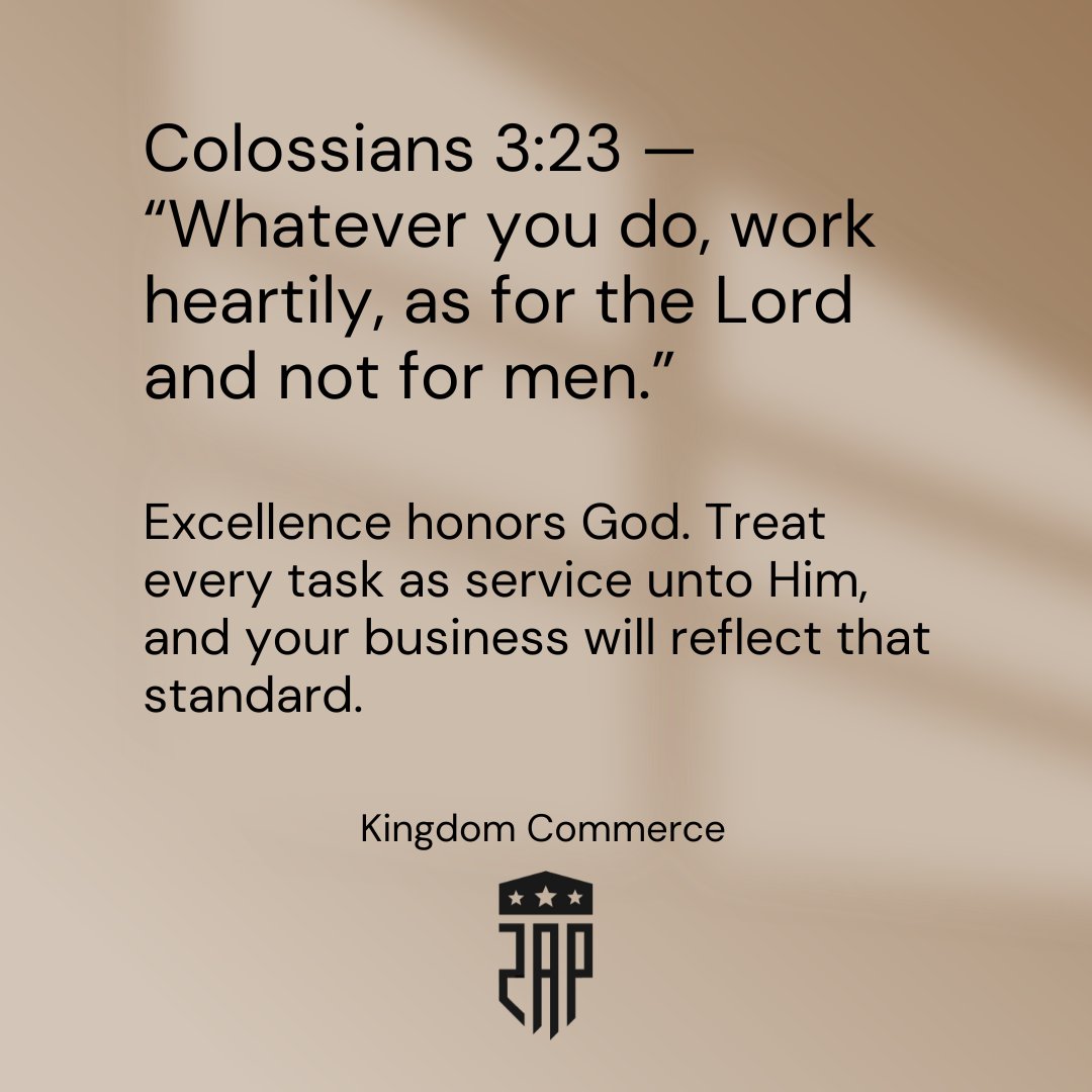 2ndAP1's tweet image. Excellence honors God. Treat every task as service unto Him, and your business will reflect that standard. #KingdomEntrepreneur #FaithAndBusiness #GodFirstInBusiness #KingdomBusiness #ChristianEntrepreneur