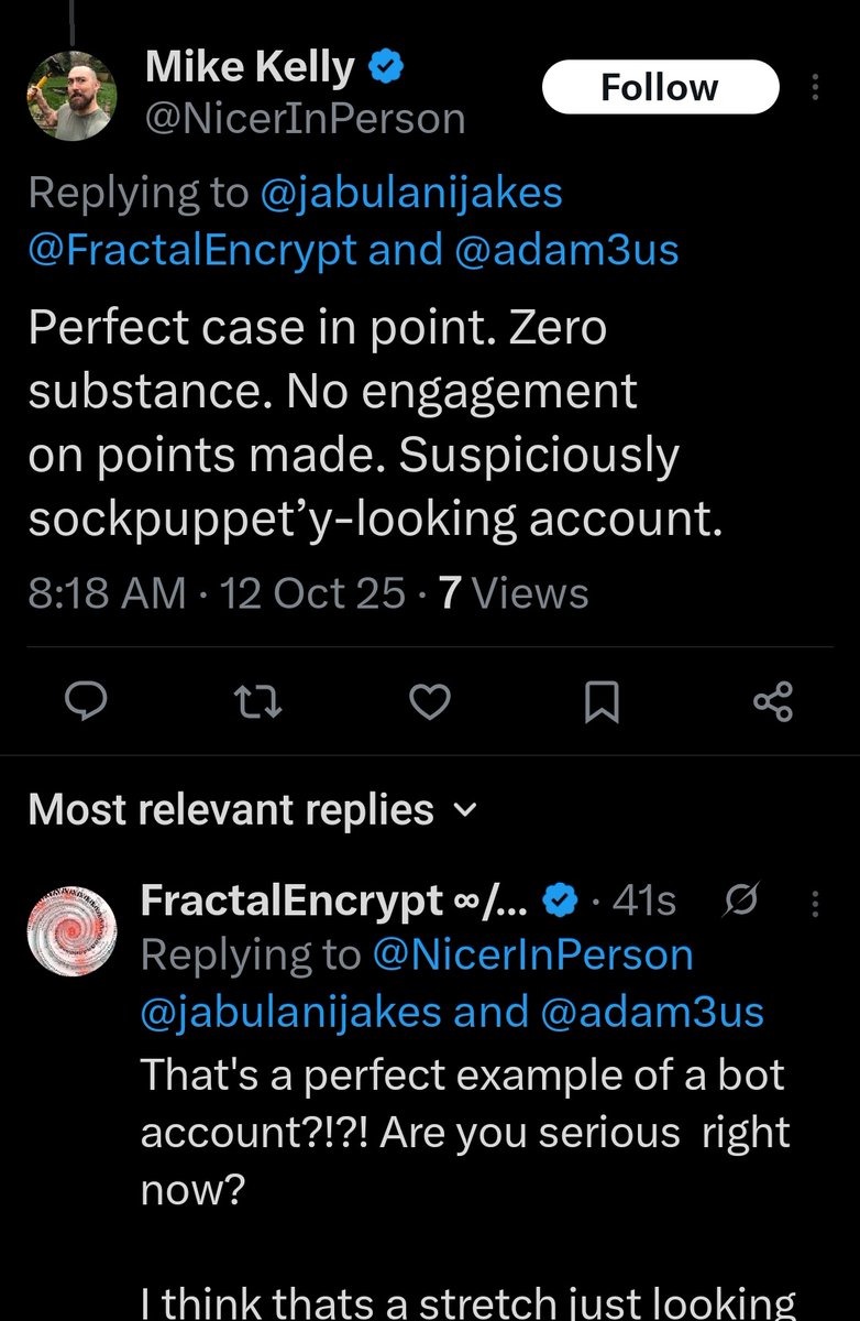 FractalEncrypt's tweet image. Just curious if anyone has ever interacted with this account and know if they're a bot or not?
@jabulanijakes