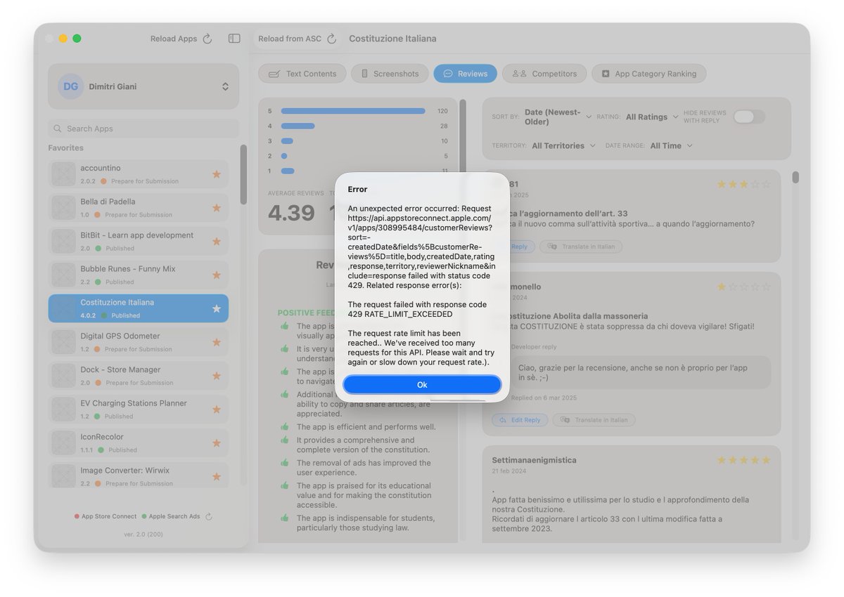 dimix's tweet image. With next version of @dock_aso ASO Manager you can continue to work and analyze on ASC data also if the ASC API give an error.

#indiedev #appdev #buildinpublic