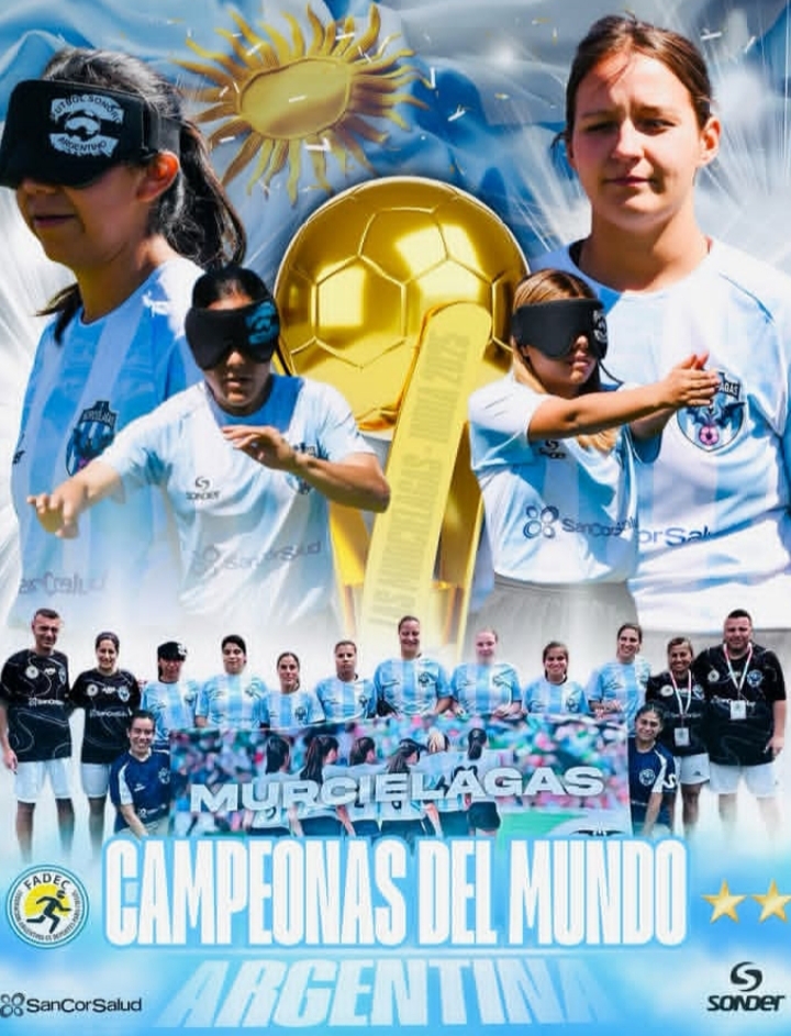 DiarioLaFutbol's tweet photo. Mundial de Fútbol para Ciegas: Argentina bicampeona. Orgullo albiceleste.
Las Murciélagas derrotaron en la Final a Inglaterra, 2-0, con golazos de Yohana Aguilar y Gracia Sosa. Campaña invicta con 5 triunfos y arco en cero.
https://t.co/H8kd8Msotj https://t.co/mIRIhDb92G