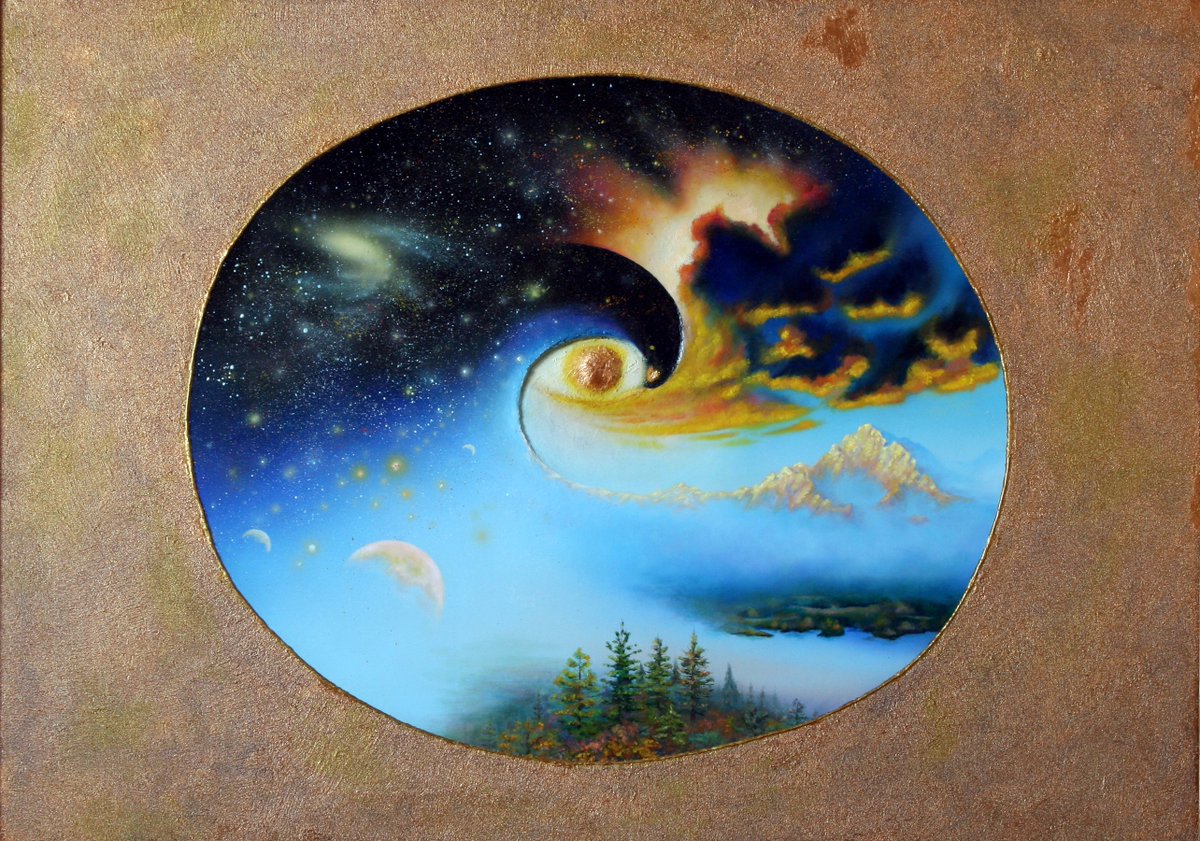 AlivePicture_'s tweet image. "What's A Life?" — oil on canvas, 2006. Taijitu circle unifying Cosmos and Earth. A powerful metaphysical painting about the cycle of existence.
👇 Shop link in bio: etsy.com/shop/SerdiukAr…
#alivepicture #serdiuk #metaphysics #sacredgeometry #cosmos
