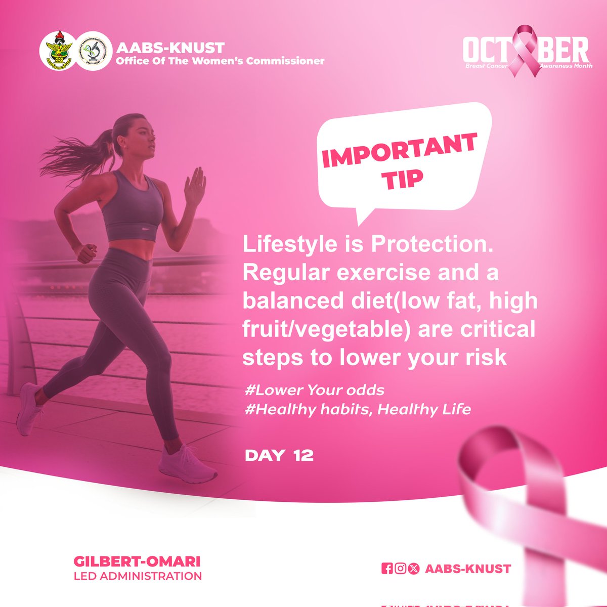 AABS_KNUST's tweet image. 🌸DAY 12🌸
📚💖 Join us in promoting healthy habits:
🌸Regular Exercise
🌸Balanced Diet:
These lifestyle choices can contribute to lowering your odds of developing breast cancer
Healthy habits lead to a healthier life.
#BreastCancerAwarenessMonth
EOCO
Muhammad Quasim