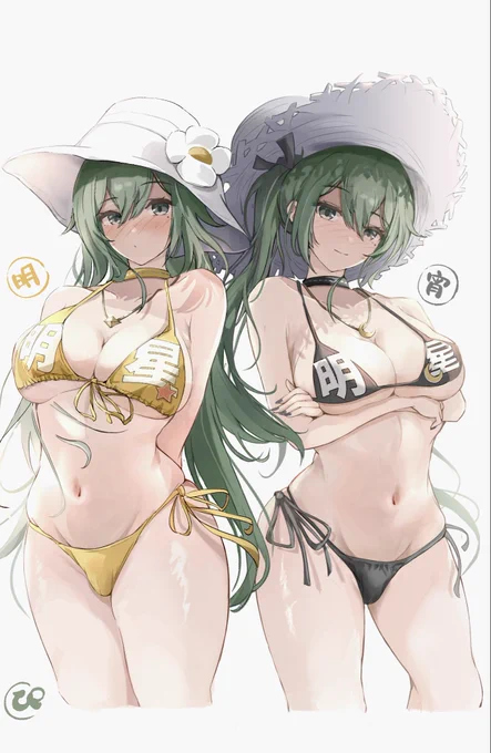 明けの明星お姉ちゃん水着と宵の明星お姉さん水着(妄想) #ゼンゼロ #zzzero