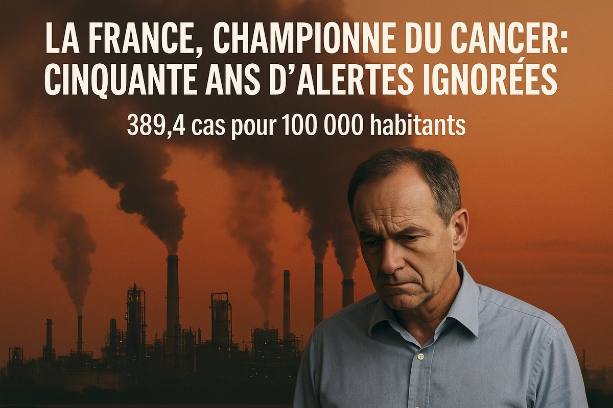 infirmierSNPI's tweet image. Depuis 50 ans, la science établit le lien entre #pollution biodiversité détruite et cancers humains.
Les preuves s’accumulent, les décisions tardent.
Résultat : la France, championne mondiale du #cancer
Un silence politique qui coûte des vies.
Voir sur syndicat-infirmier.com/La-France-cham…