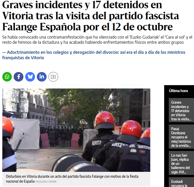 Inaki199595's tweet photo. Yo tengo tres preguntas:

¿Qué cojones hace Falange ahí?

¿Por qué cojones sigue existiendo Falange?

¿Qué cojones hace el Gobierno que no aplica la Ley de Partidos o la de Memoria Democrática e ilegaliza a Falange? https://t.co/zy8G8c7Pz2