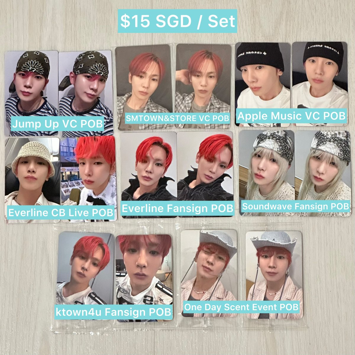 SHINeeMarket's tweet photo. [Selling / KEY HUNTER POBs &amp; Photocards (Archive ver.) 🩵] 

🩵 Price listed in the photos 
🩵 Available for pick up at KEYLAND in SG (18 Oct) 

Prefer to sell in sets, we ship worldwide. DM to enquire for availability. 💕 https://t.co/y4SNWjOB6t