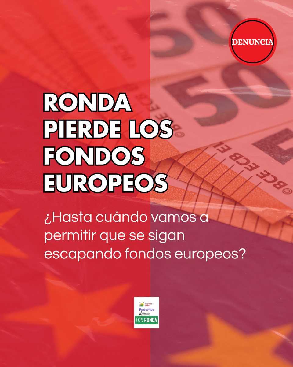 Con_Ronda's tweet photo. 🚨 Ronda pierde los fondos EDUSI por errores del Ayuntamiento.
Desde @Con_Ronda exigimos explicaciones y responsabilidades por esta mala gestión.
👉 https://t.co/eAReH7d2TN

@podemosxronda @IULVCARONDA 

#Ronda #CONRONDA #izquierdaunida #podemos #maspais https://t.co/Fm9CtN6dYL