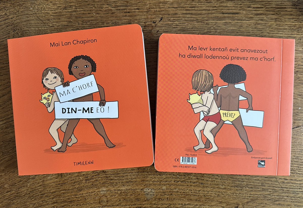 📚 NEVEZ / NOUVEAU 📚

« Ma c'horf din-me eo ! » (Mai Lan Chapiron), ul #levr evit deskiñ d'ar vugale vihan penaos dizoleiñ o lodennoù prevez ha diwall anezho.

Le #livre « C'est mon corps ! » traduit en langue bretonne !

timilenn.bzh/product/ma-cho…

#Brezhoneg #BZHG #LangueBretonne