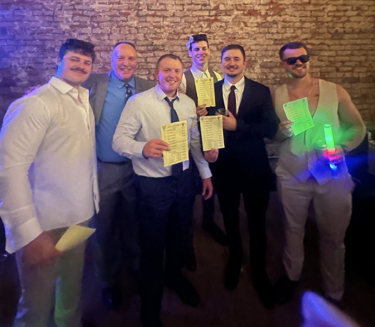 Fun night last night celebrating the newest Mr and Mrs Micetich. Been keeping this lineup card from their senior night game in 2018. Loved coaching these dudes, but feel even more pride and satisfaction seeing them become strong, thriving, successful young adults. Love ya, Fellas