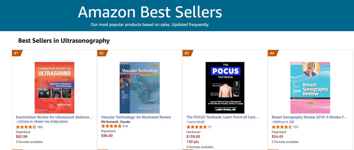 pocusmeded's tweet image. We are the #3 book in the ultrasound category on Amazon! 

The stethoscope is becoming obsolete. Become a clinician of the modern era and learn to diagnose cardiopulmonary diseases with #pocus. 

Get a copy: buff.ly/L0tTqcf 

#foamed #meded #medtwitter #cardiotwitter