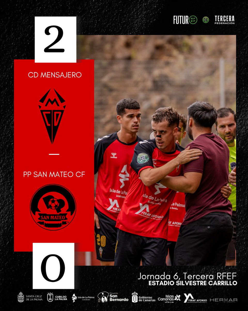 CDMensajero's tweet photo. ⏹️ ¡FINAAAAAL! Los goles de Michael y Pipo sellan una grandísima victoria de los nuestros. ¡Qué derroche de entrega, equipazo!

#CDMensajero 2⚔️0 #CFSanMateo

#DaGustoSerUnGuerrero https://t.co/5CpJxyqtzT